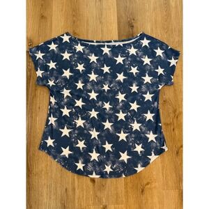 Relaxed Navy Star Print Short Sleeve Tee by